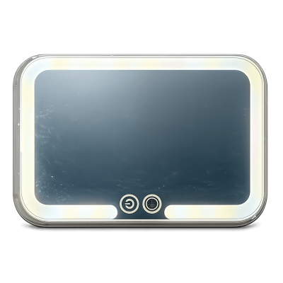 Oglinda machiaj cu LED portabila 20x13.5 cm cu husa pentru calatorie poseta Adison